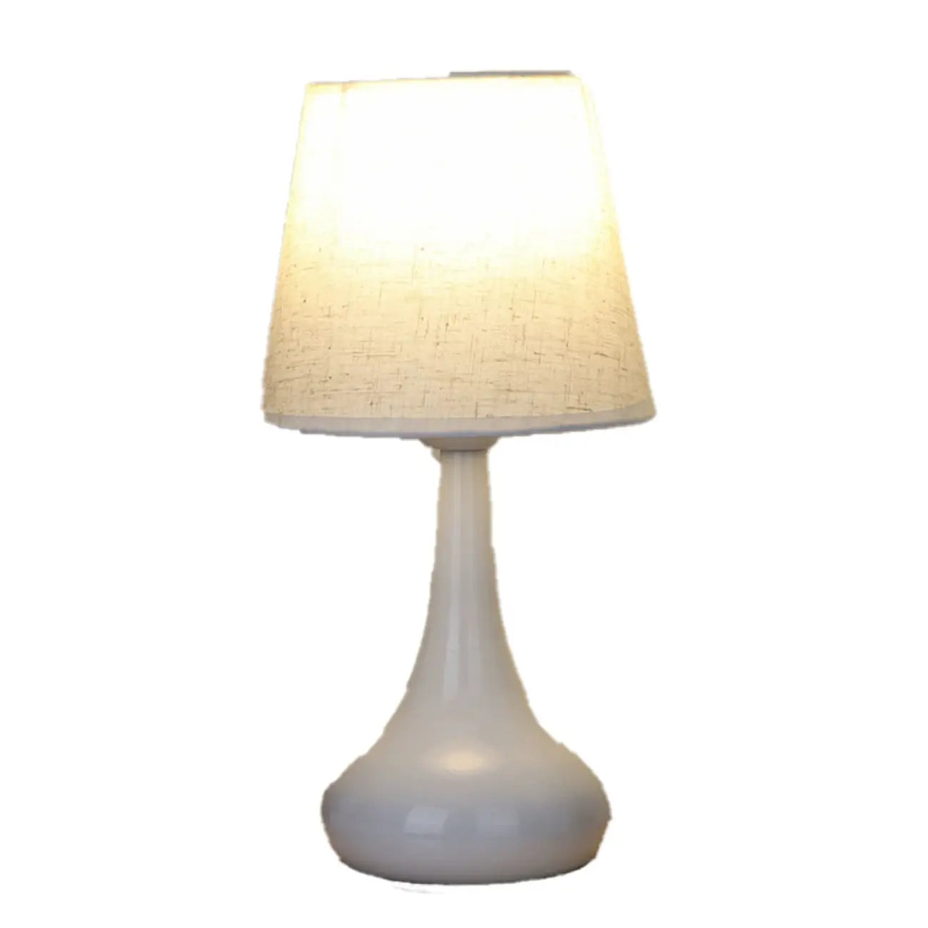 Lampe de chevet élégante en métal et tissu noir et blanc
