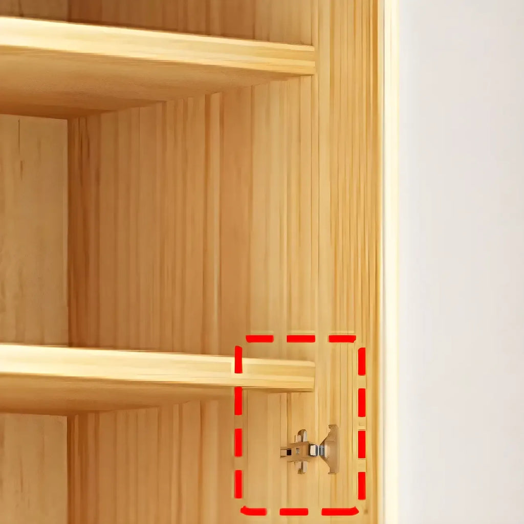 Libreria antica in legno a 5 ripiani con ante in vetro