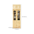 Libreria antica in legno a 5 ripiani con ante in vetro