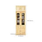 Libreria antica in legno a 5 ripiani con ante in vetro