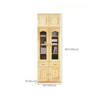 Libreria antica in legno a 5 ripiani con ante in vetro