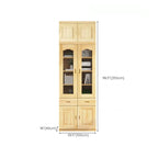 Libreria antica in legno a 5 ripiani con ante in vetro