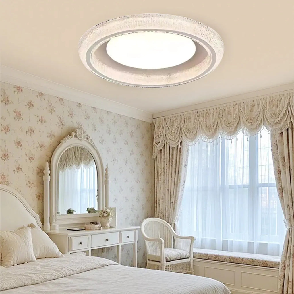 Plafonnier moderne à intensité variable en cristal pour chambre à coucher