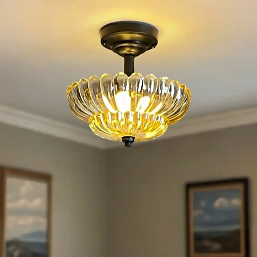 Mini plafonnier en verre en forme de parapluie pour salon