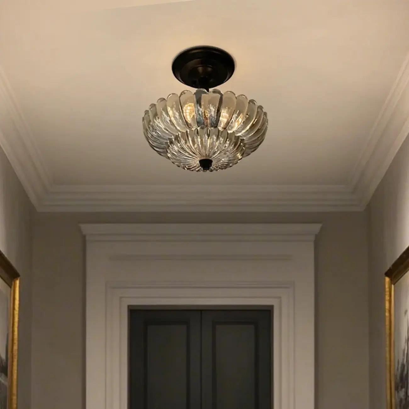 Mini plafonnier en verre en forme de parapluie pour salon