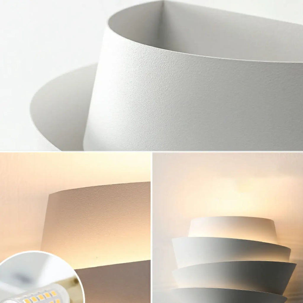 Applique murale minimaliste blanche à plusieurs niveaux pour l'éclairage de la chambre