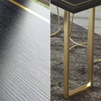 Tables de bar en pin noir glamour avec traîneau en fer doré