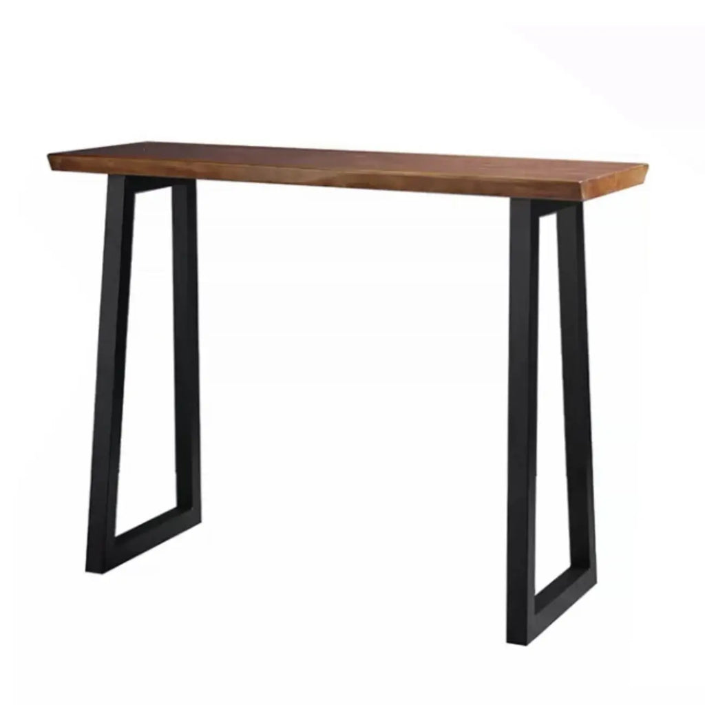 Tables de bar industrielles en bois brun et fer
