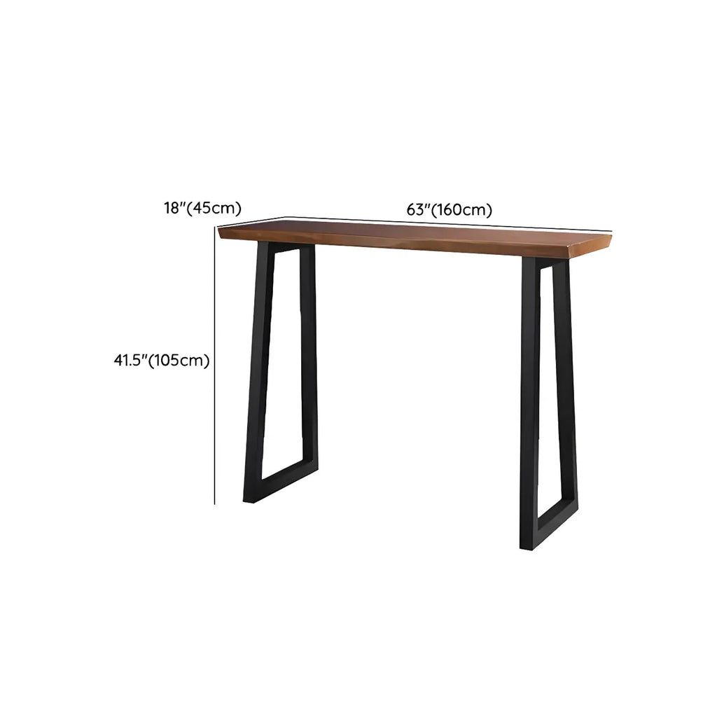 Tables de bar industrielles en bois brun et fer