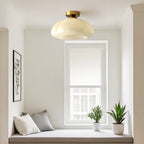 Plafoniera semi-incasso a LED a cupola in vetro per soggiorno