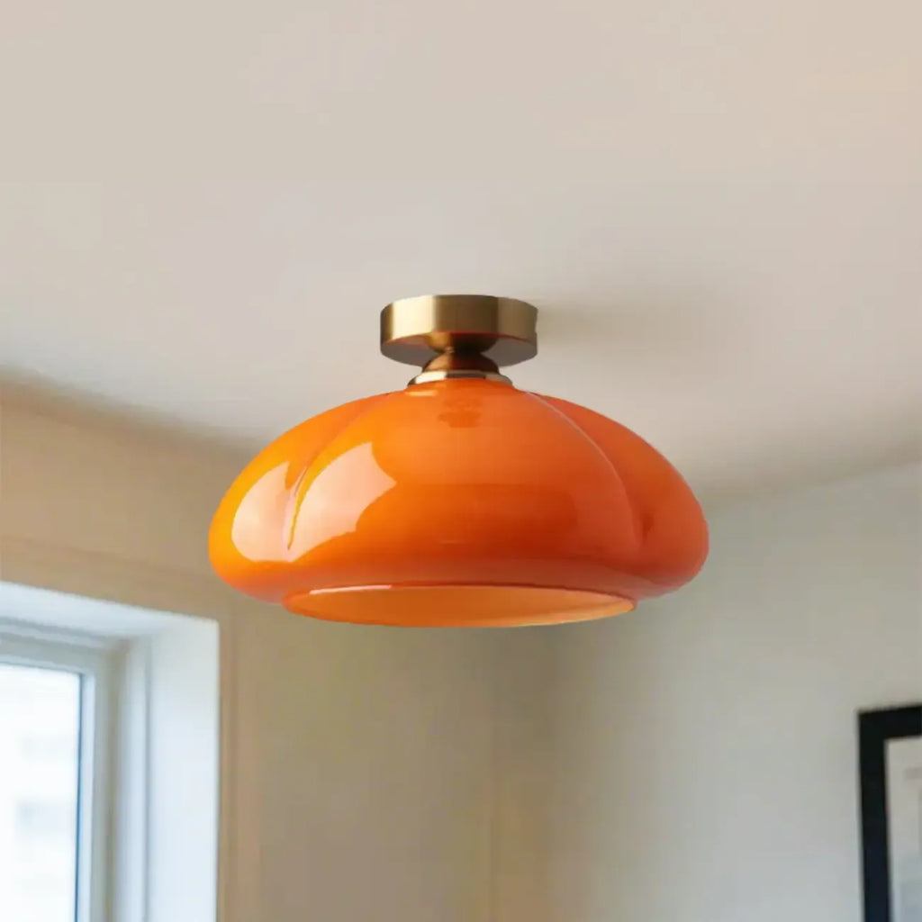 Plafoniera semi-incasso a LED a cupola in vetro per soggiorno