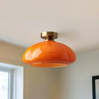 Plafoniera semi-incasso a LED a cupola in vetro per soggiorno