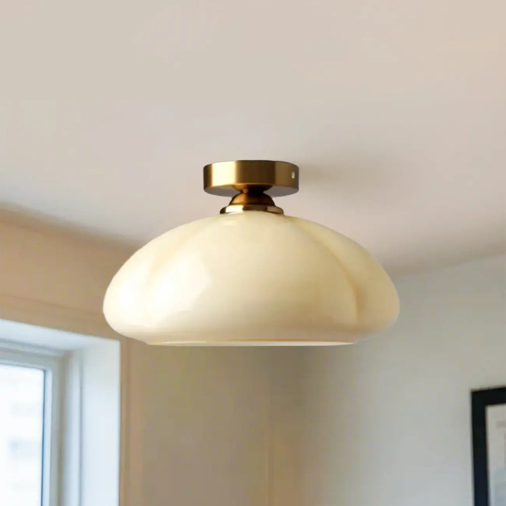 Plafoniera semi-incasso a LED a cupola in vetro per soggiorno