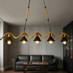 Suspension industrielle en métal et corde de chanvre