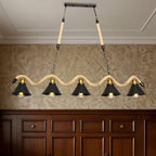 Suspension industrielle en métal et corde de chanvre