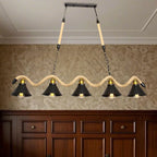 Suspension industrielle en métal et corde de chanvre