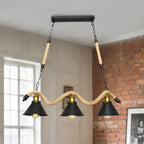 Suspension industrielle en métal et corde de chanvre