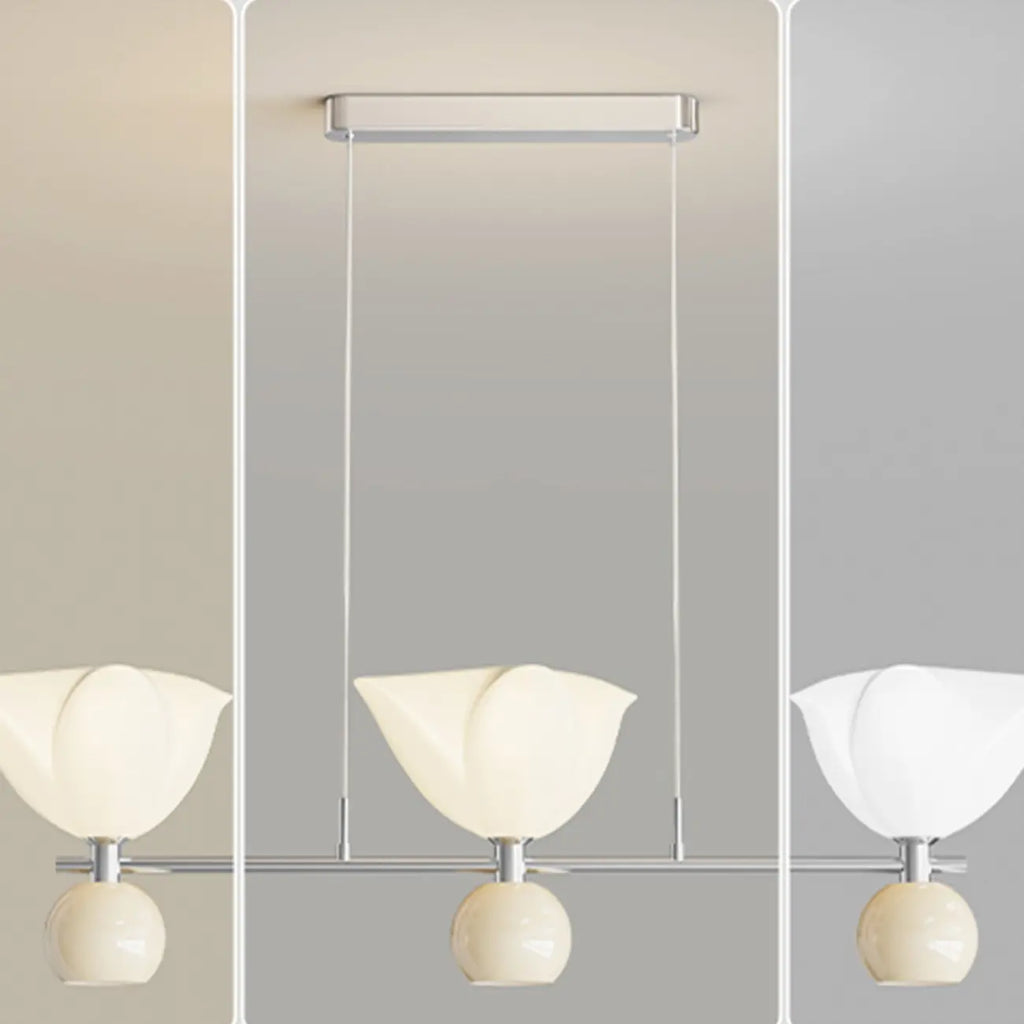 Suspension moderne à 3 lumières en plastique chromé pour îlot de cuisine