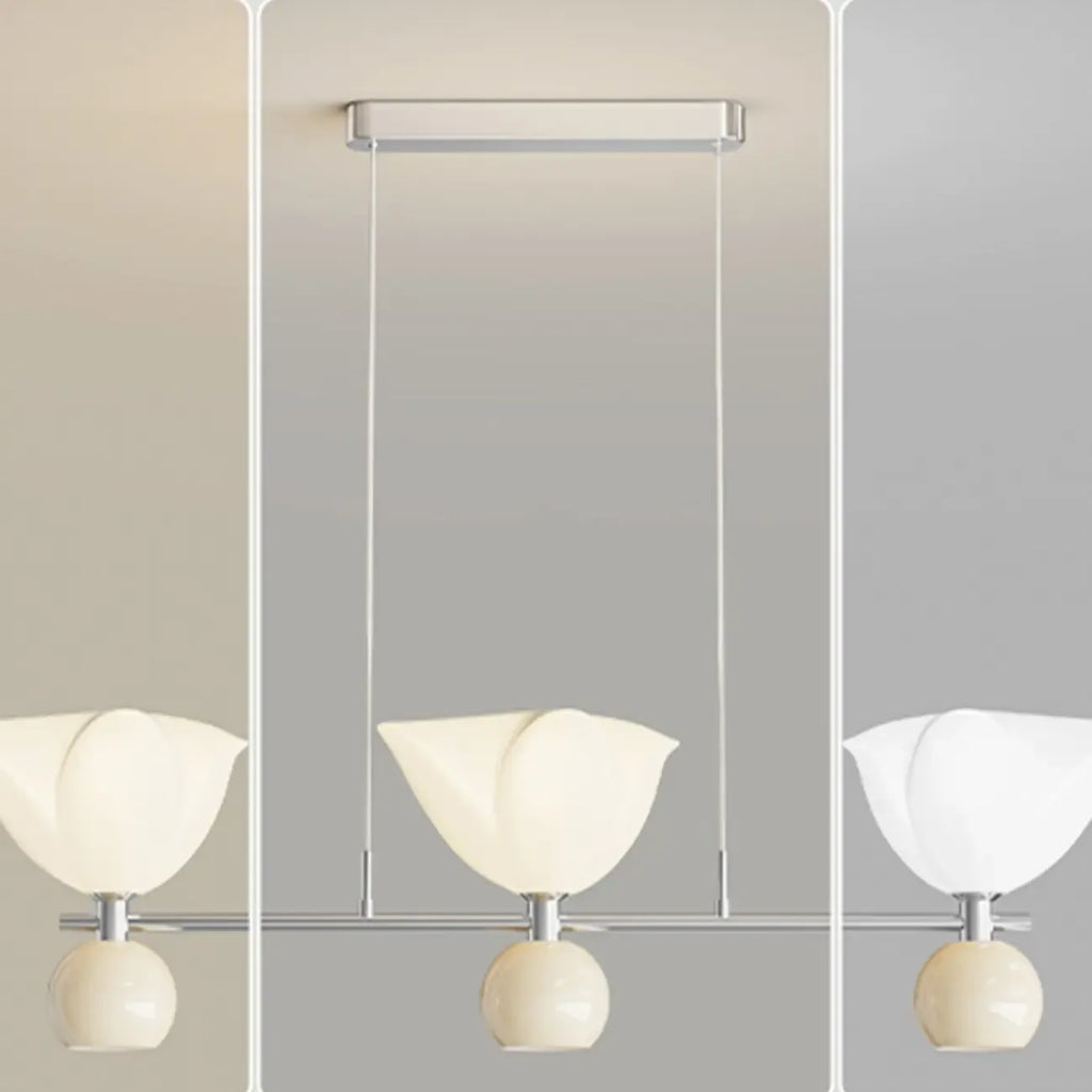 Suspension moderne à 3 lumières en plastique chromé pour îlot de cuisine
