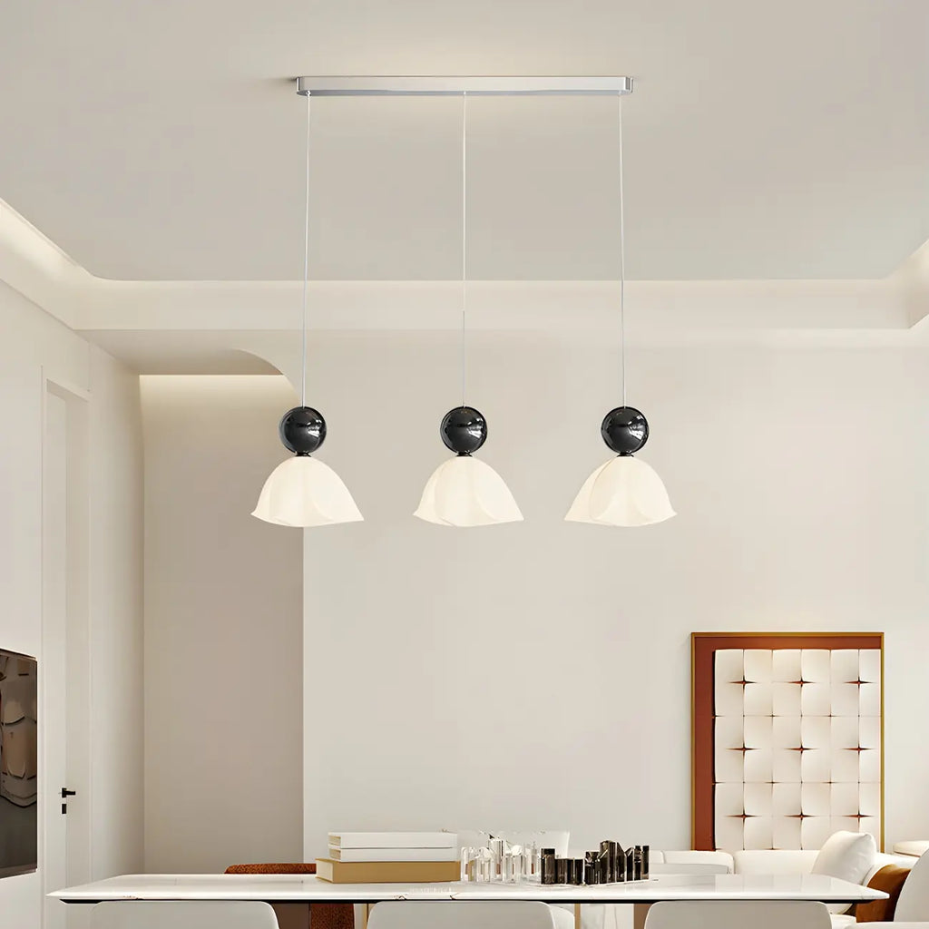 Suspension moderne à 3 lumières en plastique chromé pour îlot de cuisine