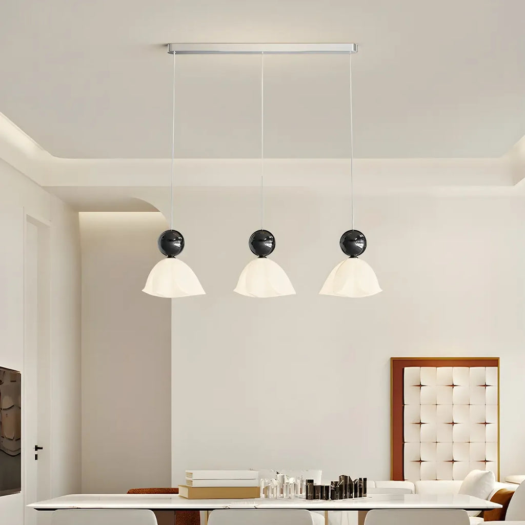 Suspension moderne à 3 lumières en plastique chromé pour îlot de cuisine