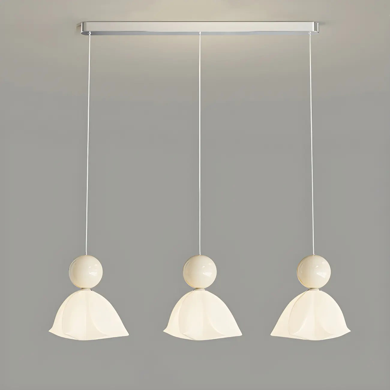 Suspension moderne à 3 lumières en plastique chromé pour îlot de cuisine