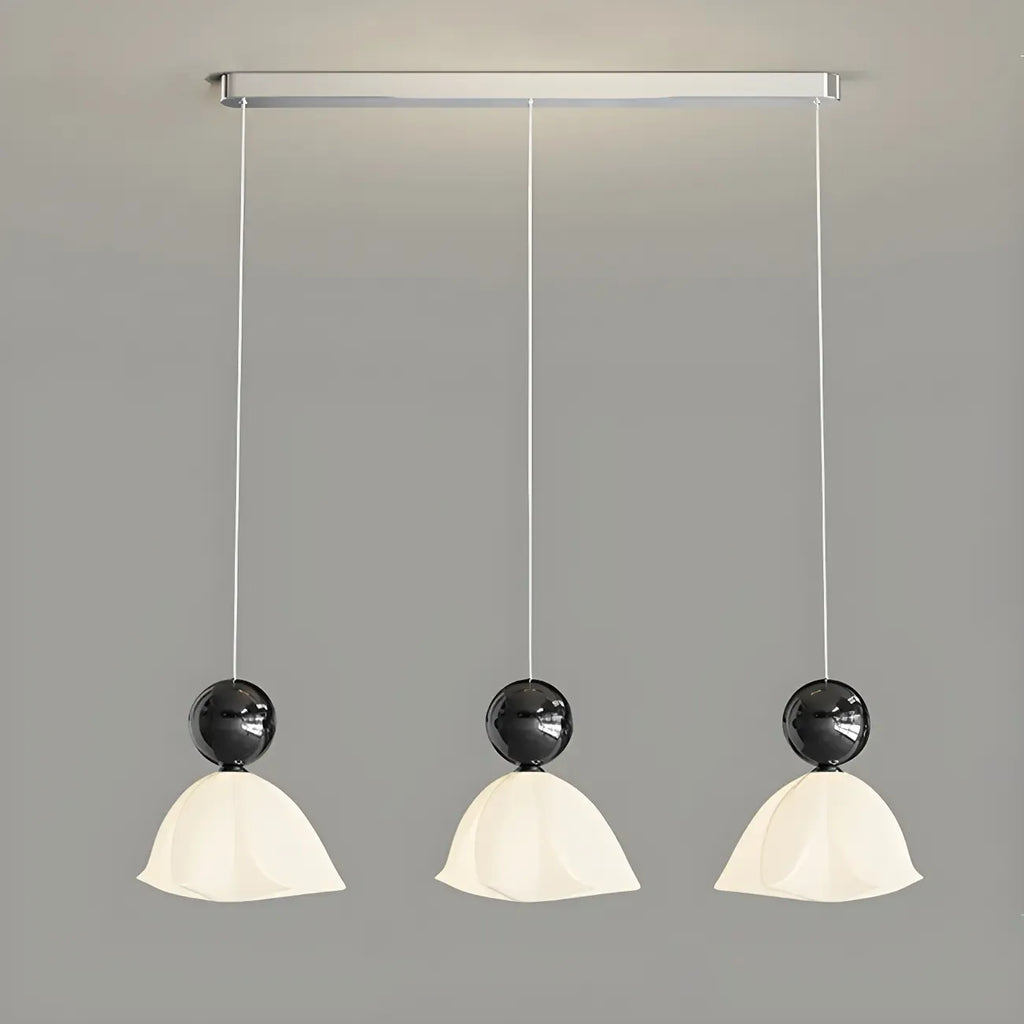 Suspension moderne à 3 lumières en plastique chromé pour îlot de cuisine