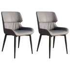 Chaise de salle à manger sans accoudoirs, dossier bas en cuir