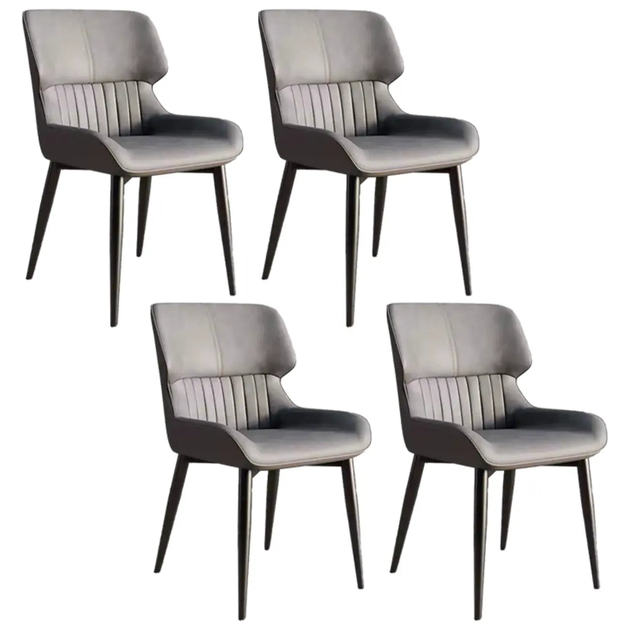 Chaise de salle à manger sans accoudoirs, dossier bas en cuir