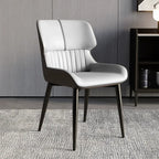 Chaise de salle à manger sans accoudoirs, dossier bas en cuir