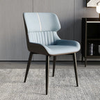 Chaise de salle à manger sans accoudoirs, dossier bas en cuir