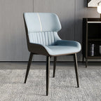 Chaise de salle à manger sans accoudoirs, dossier bas en cuir