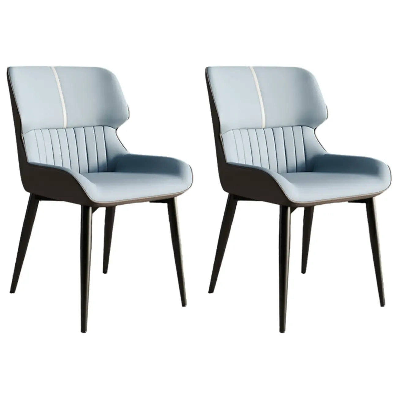 Chaise de salle à manger sans accoudoirs, dossier bas en cuir