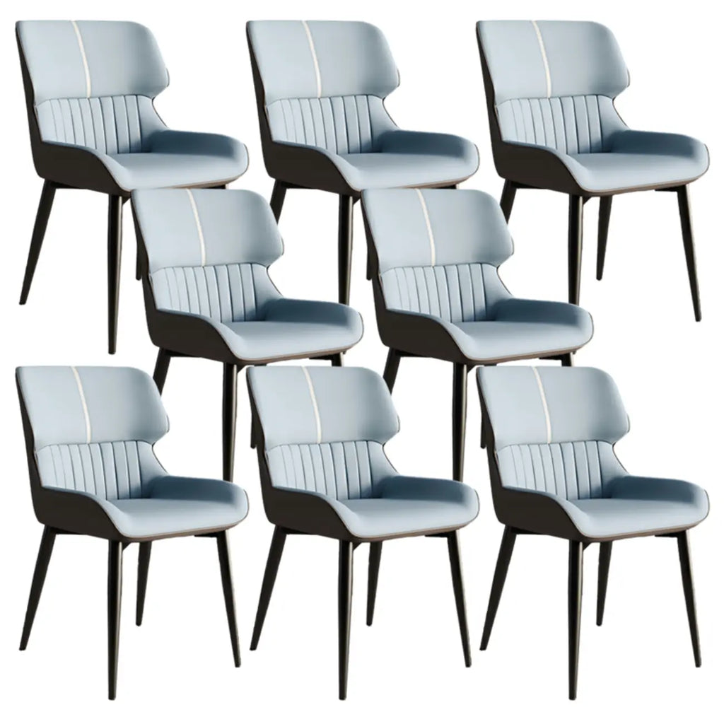 Chaise de salle à manger sans accoudoirs, dossier bas en cuir