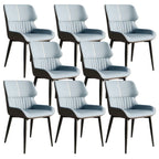 Chaise de salle à manger sans accoudoirs, dossier bas en cuir