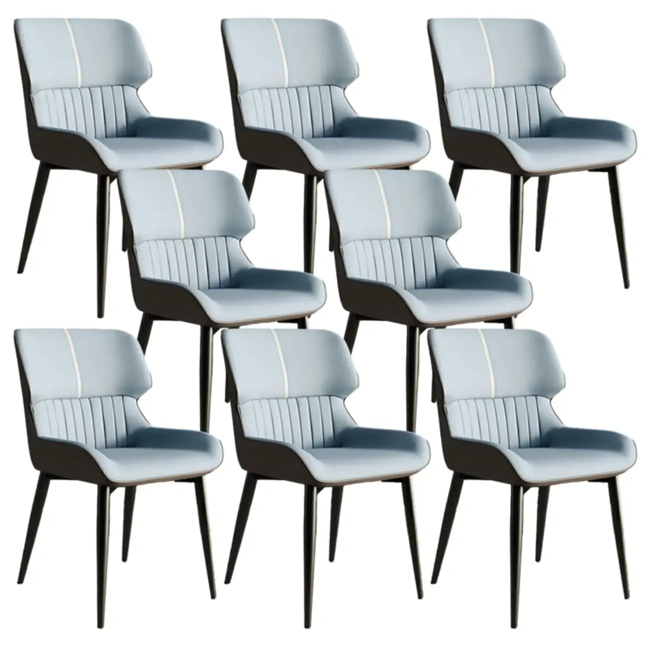 Chaise de salle à manger sans accoudoirs, dossier bas en cuir