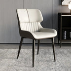 Chaise de salle à manger sans accoudoirs, dossier bas en cuir