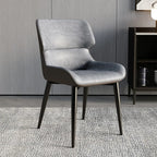 Chaise de salle à manger sans accoudoirs, dossier bas en cuir
