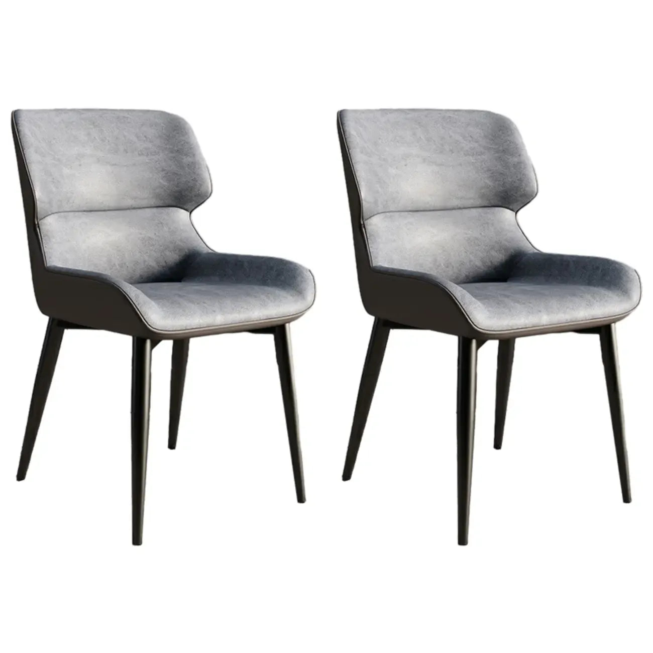 Chaise de salle à manger sans accoudoirs, dossier bas en cuir
