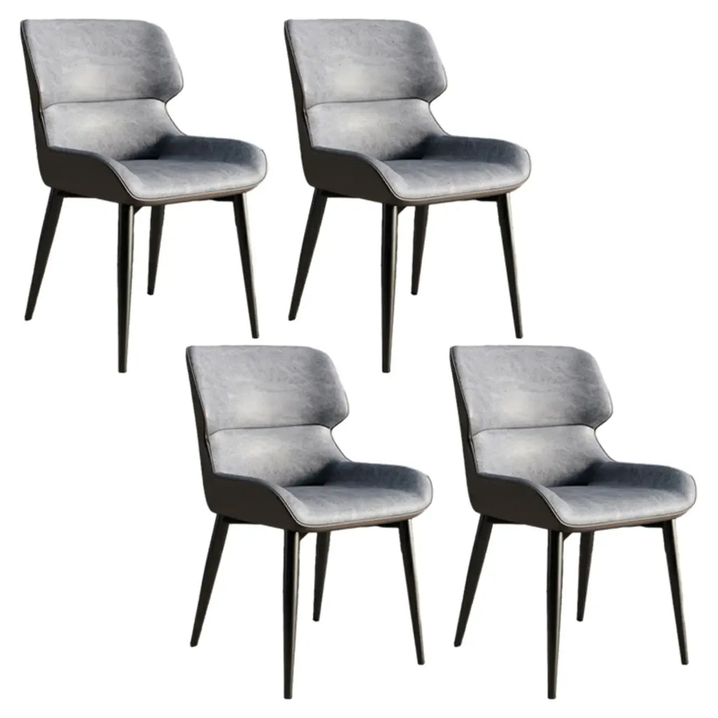 Chaise de salle à manger sans accoudoirs, dossier bas en cuir