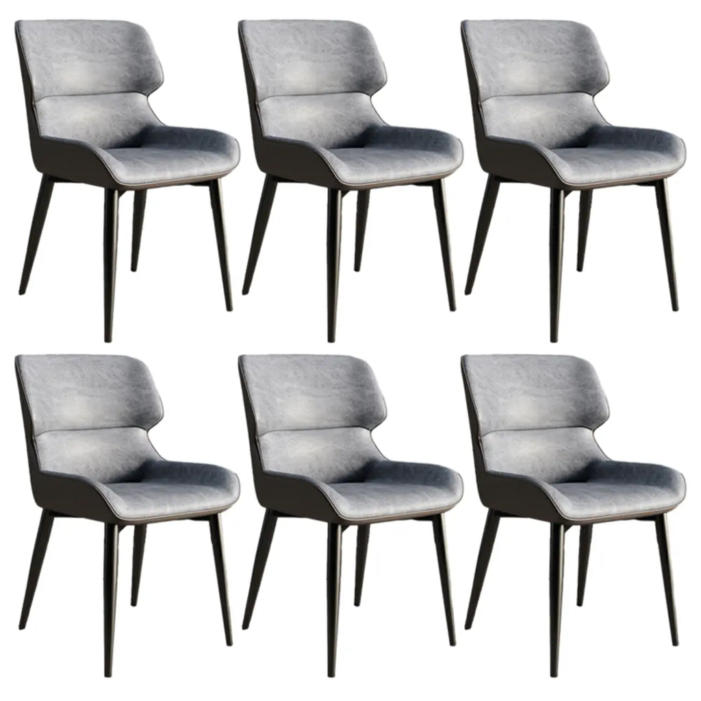Chaise de salle à manger sans accoudoirs, dossier bas en cuir