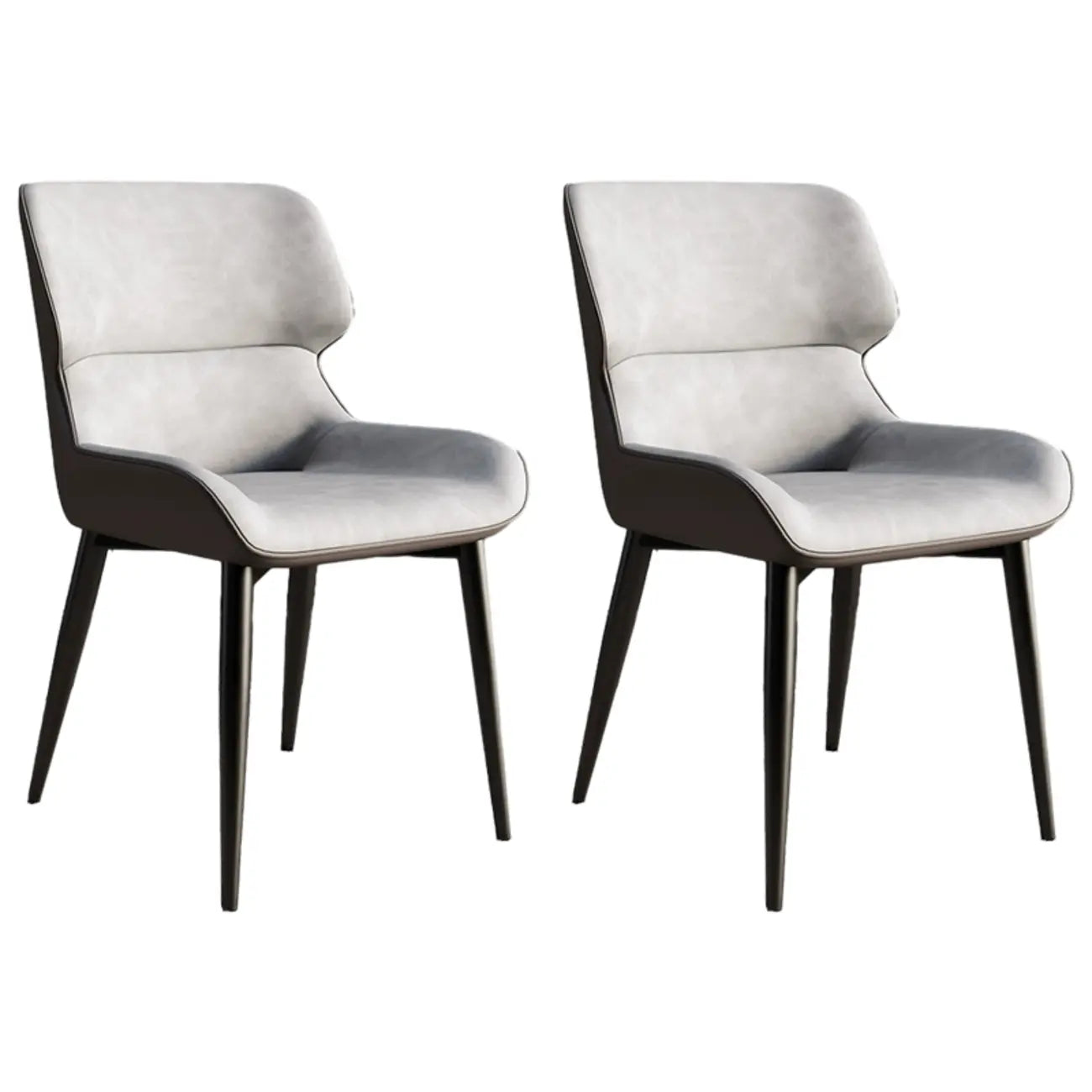 Chaise de salle à manger sans accoudoirs, dossier bas en cuir