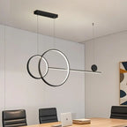 Grande suspension LED circulaire dorée pour îlot de cuisine