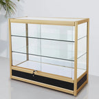 Vitrine rectangulaire en métal doré