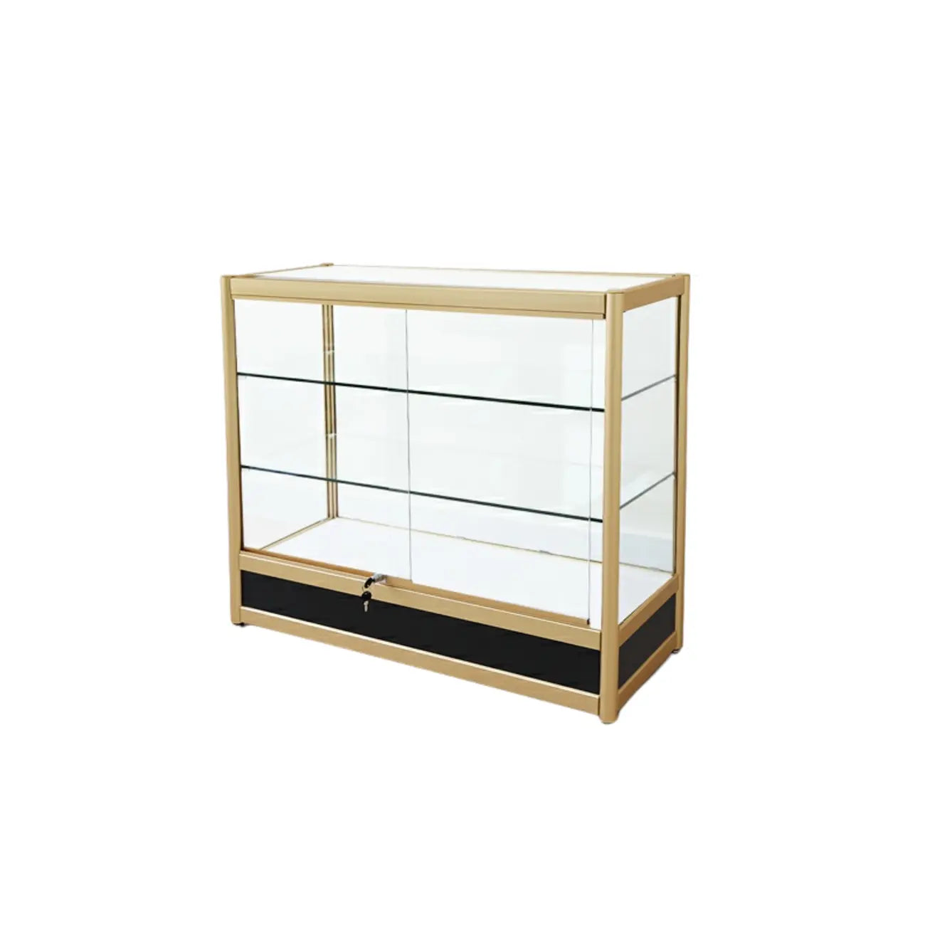 Vitrine rectangulaire en métal doré