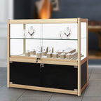 Vitrine rectangulaire en métal doré