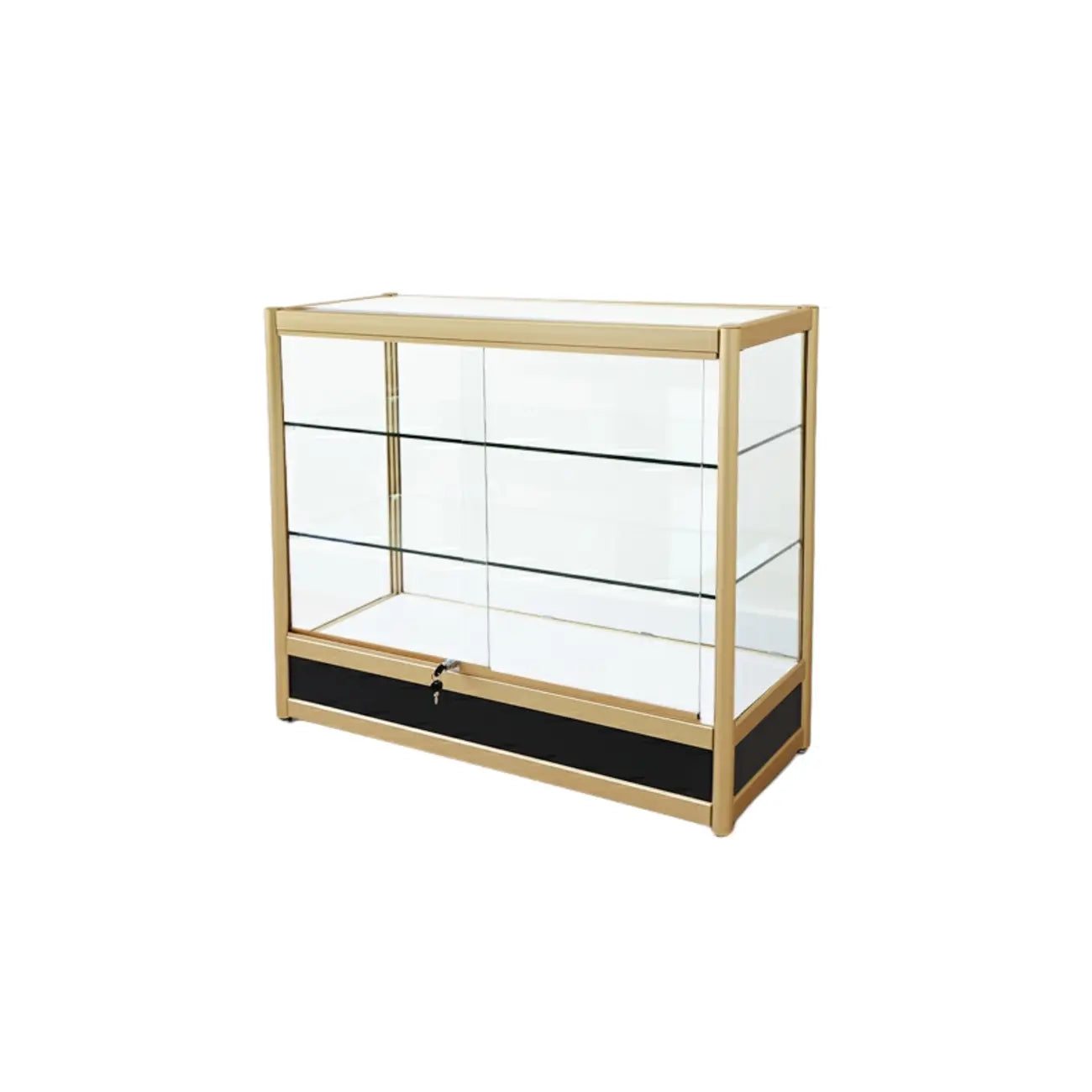 Vitrine rectangulaire en métal doré