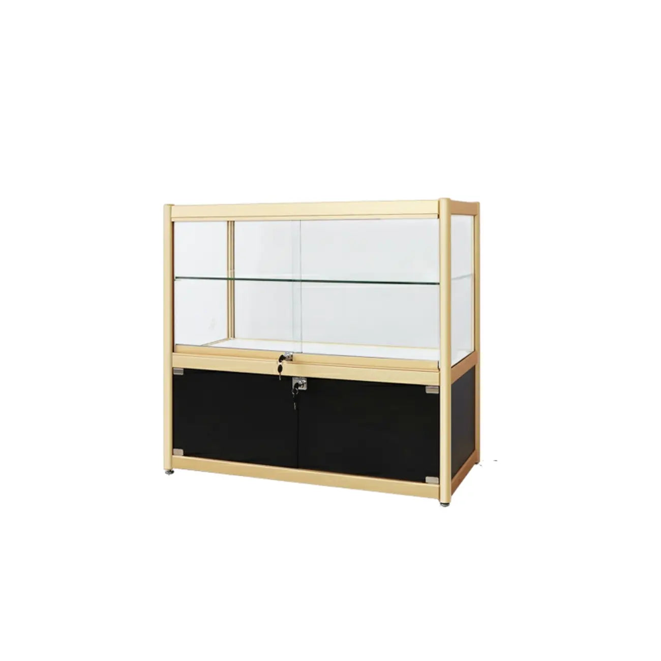 Vitrine rectangulaire en métal doré