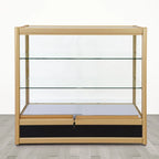 Vitrine rectangulaire en métal doré