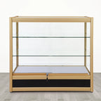 Vitrine rectangulaire en métal doré